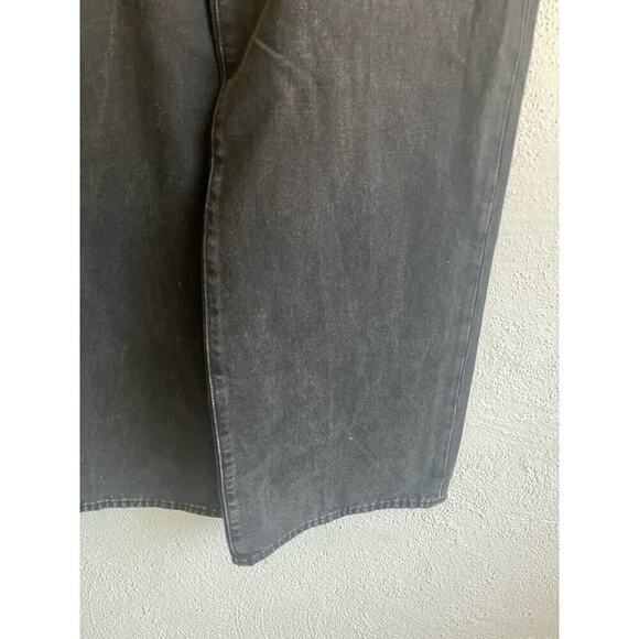 Express Woman Black High Waisted Washed Black Wide Leg Jeans, Size 14R - Picture 6 of 10